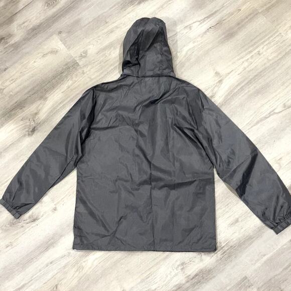 Team 365 Gray Hooded Rain Jacket Full Zip Windbreaker - Picture 8 of 10
